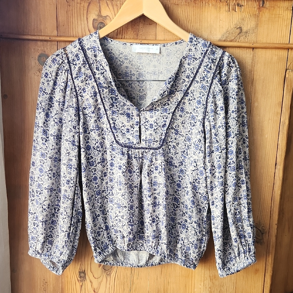 Lucky Brand Blue Floral Blouse
